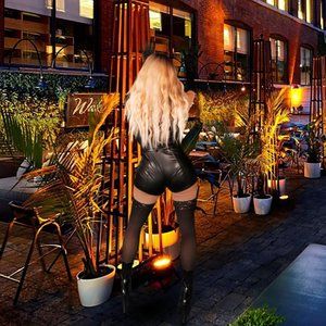 Black leather jumpsuit